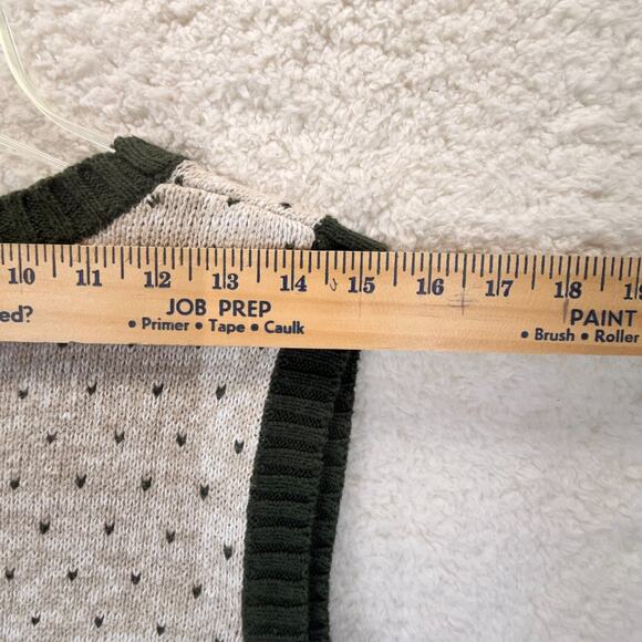 The Quaker Factory Christmas Knit Sweater Vest Women Sze L Button Up Embroidered - Picture 7 of 11